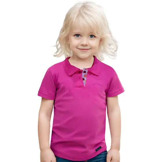 Camisa polo floral infantil menina