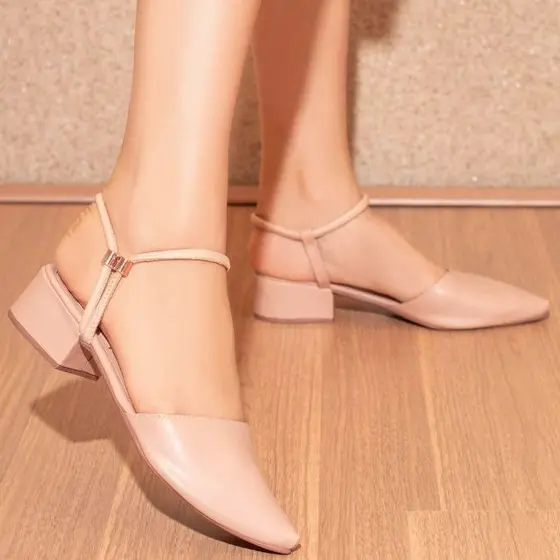 Scarpin Sapatilha Sapato Feminino Bico Fino Salto Bloco Confortável
