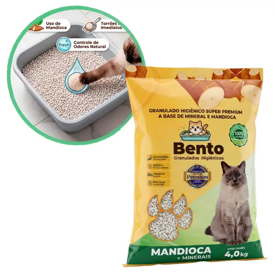 Areia Gatos Granulado Higienico Mandioca Mineral Torrao Firme Odor Biodegradavel Pet Premium
