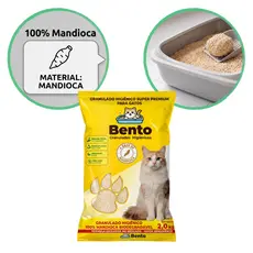 Areia Gato Granulado Higienico Mandioca Biodegradavel Natural Torrao Pet Caixa Sanitaria Bento