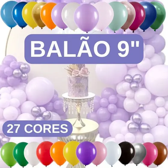 kit 25 Balão Numero 9 Festa Aniversario Bexiga Balões Colorido Tamanho 9 Polegadas
