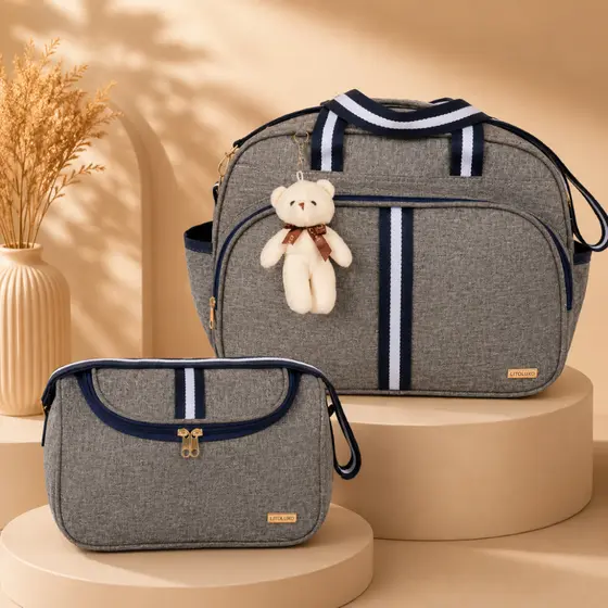 Kit bolsa Maternidade Bolsa G e Bolsa P Infantil Luxo AMOR