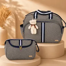 Kit bolsa Maternidade Bolsa G e Bolsa P Infantil Luxo AMOR