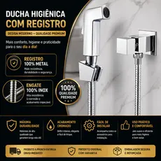 Ducha Higiênica Quadrada de Inox Para Banheiro, Ducha de Luxo Intima, Bidê, Chuveirinho de mão