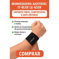 Munhequeira Ajustável IT-Blue LE-6109 – Suporte Forte, Confortável e Anti-Entorse