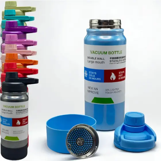 Garrafa De Água Térmica 600ml Brilhante Esportiva Fitness Inox