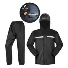 Capa De Chuva Motoqueiro Com Viseira Impermeável Reforçada Conjunto Calça Jaqueta