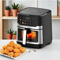 Fritadeira Elétrica Multifuncional Inox 110v Tela Inteligente Sem Óleo Forno Elétrico