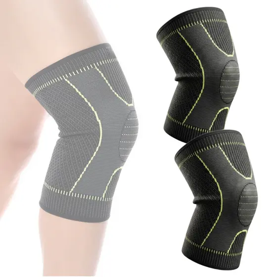 Kit 2 Joelheiras de Compressão Esportiva Proteção para Treino Elástica Respirável