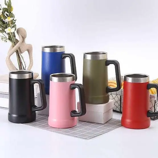 Caneca Copo Térmico 710ml Camada Dupla Em Inox Com Alça