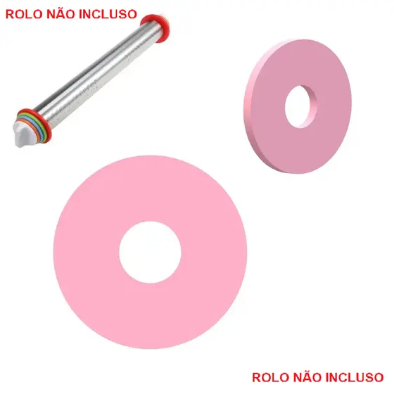 Par de Disco Anel Nivelador para Rolo Inox para Confeitaria Biscoito e  Massas