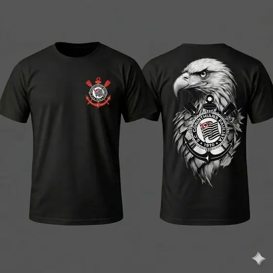 Camiseta Do Corinthians Timão Masculina Feminina Gaviões Torcida Fiel 100% algodão premium P ao G3
