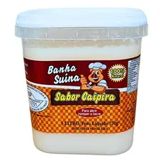 Banha balde 1 litro Suína 100% Natural Gordura porco caipira