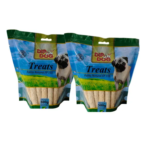 Palito Osso Natural para Cães Couro Bovino Nº 85 (85 mm) – 2 Pacote 500g