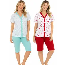 Pijama Meia Manga pescador Kit 2 conjuntos pós Cirúrgicos, Amamentação, Roupa Dormir
