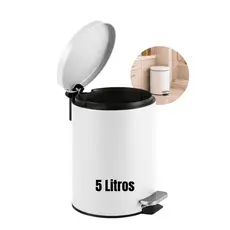 Lixeira 5L Tampa Pedal Inox - Prática e Elegante Cozinha, Banheiro e Escritórioz