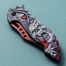 Canivete Para pesca Semi automatico Retrato 3D Com Clip de bolso e Trava TC50 CORTE ABSOLUTO
