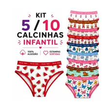 Kit 10 ou 5 Calçolinhas Infantil de Algodão Juvenil Menina Moça  Conforto Cós Alto