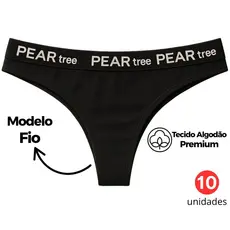 Kit 5 e 10 Calcinhas Fio Dental De Algodão Cós Alto P M G GG Empina Bumbum