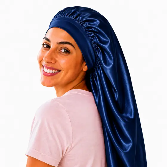 Touca para Dormir em Seda Toca de Cetim Longa para Cabelos Longos Tranças Box Braids