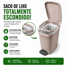 Lixeira 7 Litros Slin Design Moderno com Pedal Compacta para Banheiro