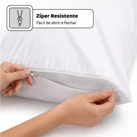 Kit 4 fronha impermeável anti - ácaro Cor Branco com zíper 70cm x 50cm Promoção