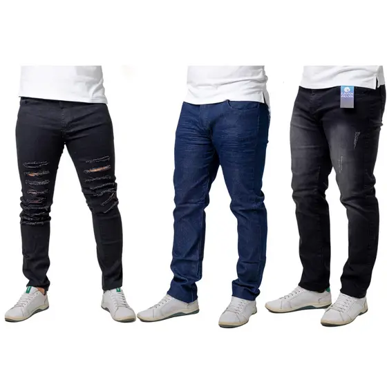 Kit de 3 Calças Masculinas Jeans Lycra Elastano | Moda Casual Inverno | Casual Para o Dia 2026