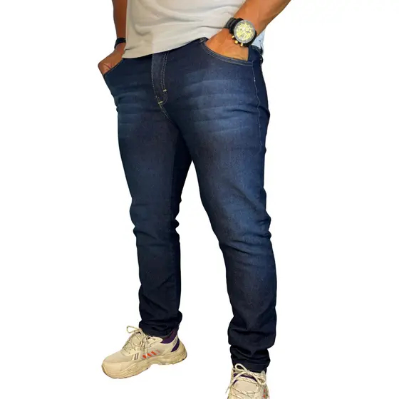 Calça Masculina Jeans Slim Lavagem Estilosa Lycra Elastano Premium Modelo Jeans 2026 - Tendência