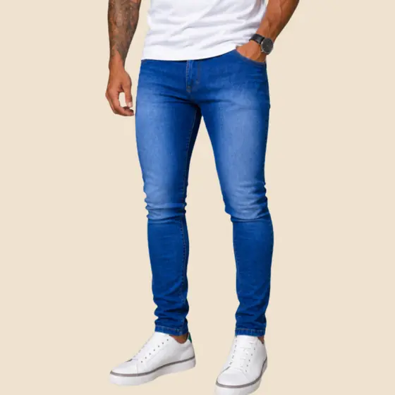 CALÇA Jeans Masculina AZUL USED - Elastano PREMIUM - Jeans Masculino Casual Presente Homem Skinny Slim