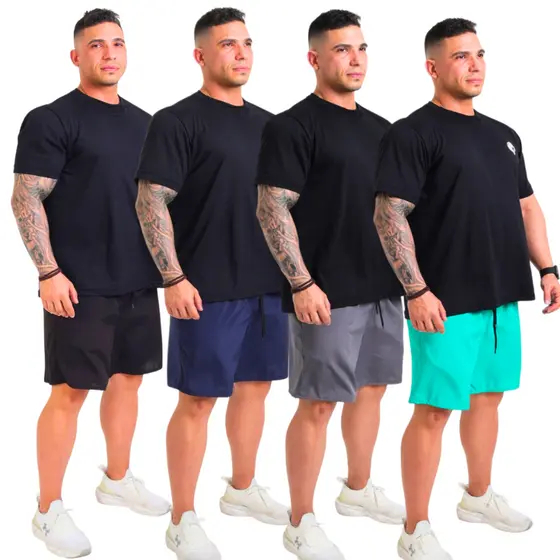 Kit 4 Bermudas Dry Fit Masculina | Academia Treino Corrida - Cores Variadas | Envio Imediato
