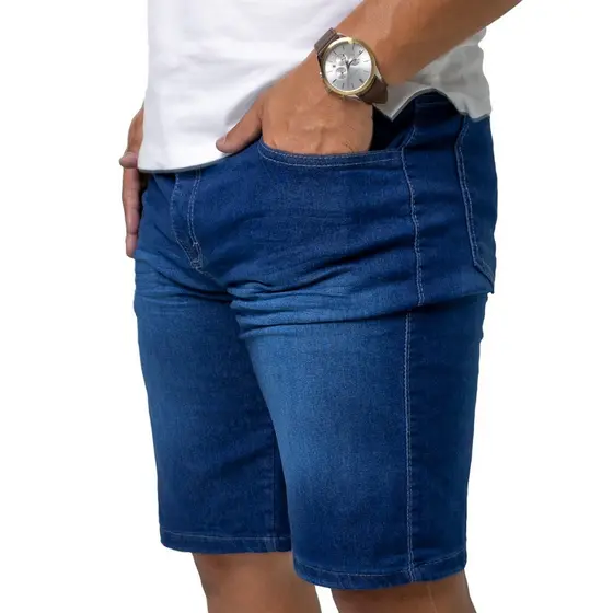 Bermuda Masculina Jeans com Denim Premium - Lycra Destroyed | Lions Jeans.