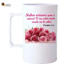 30 Canecas Acrílico Mulher Virtuosa