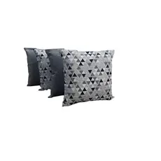 Kit 4 Capas Almofadas Decorativas Para Sala Sófa Quarto Escritório Estampada Jacquard E Suede 42x42 Com Zíper