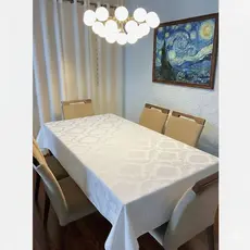 Toalha de Mesa Jacquard Premium  4, 6, 8 Lugares Decoração Cozinha Sala Jantar Luxo Estampada