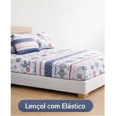 Jogo De Lençol Casal 3 Peças C/ Elástico Ajustável Microfibra Estampado