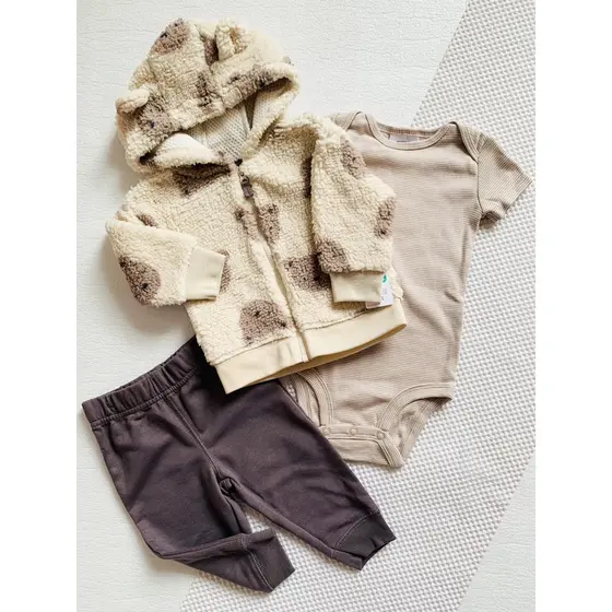 Conjunto Carters Child of Mine Trio Sherpa Ursinho Menino