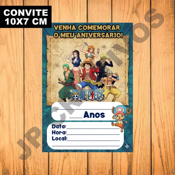 CONVITE ANIVERSÁRIO ONE PIECE