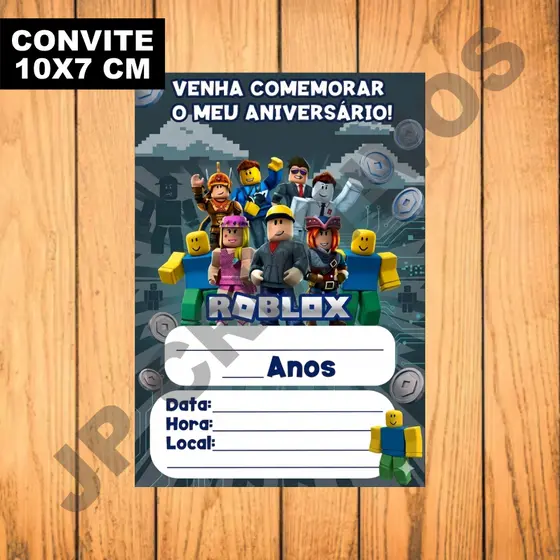 CONVITE ANIVERSÁRIO ROBLOX
