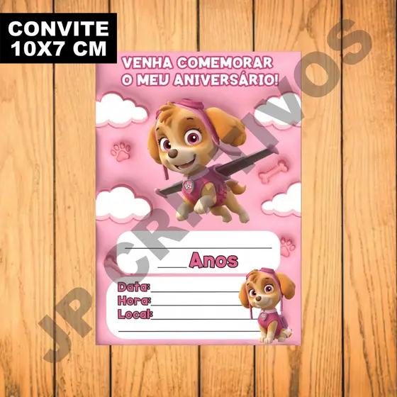 CONVITE ANIVERSÁRIO SKY (PATRULHA CANINA)