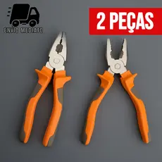 KIT 2 Alicate Universal 8" Multiuso com Cabo Isolado – Alta Resistência