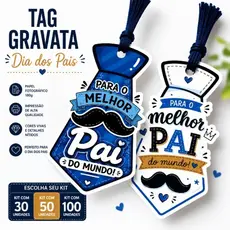 30/50/100 Tag Gravata Dia Dos Pais | Embalagens para Presentes e Lembrancinhas