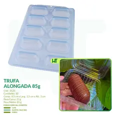 Forma para Trufa Alongada SP 55 BWB 3525 - Forma Semiprofissional - Bombom de Uva e Morango