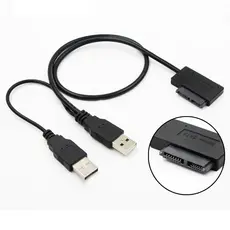 Cabo Adaptador Usb 2.0 Mini Sata 7+6 13 Pinos para Dvd/cd-rom de Notebook