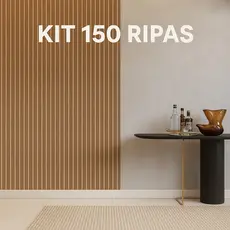 Kit 150 Placas Ripada Painel de TV Parede Toda 45x11cm - CONJUNTO DE 150 PLACAS AUTOCOLANTES