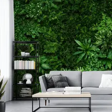Papel de Parede Mural Folhagens Verdejantes Em Cores Vivas