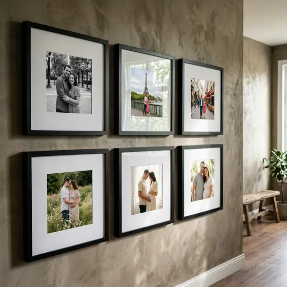 Kit 6 Quadros Decorativos 23x23 Para Sala Quarto Com Vidro Acrílico