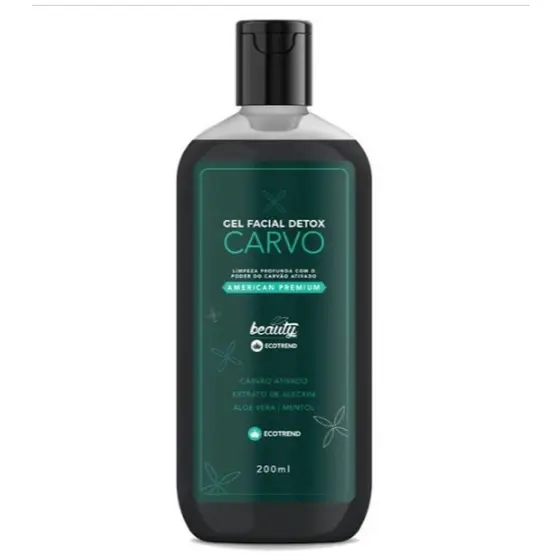 Gel Facial Detox Carvo - Limpeza De Pele - Carvão Ativado ecotrend