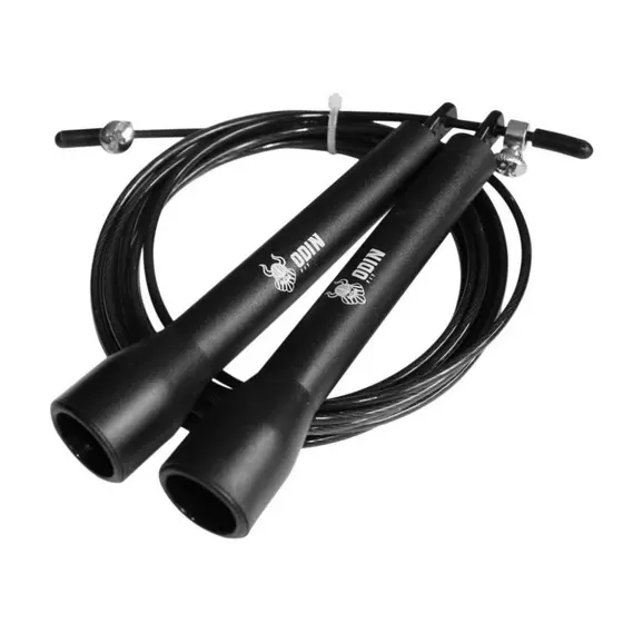 Speed Rope Cross Corda De Pular Jump Rope Cabo De Metal Preta - Odin Fit