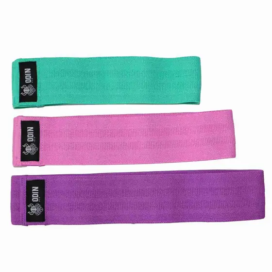 Kit com 3 Faixas Elásticas de Exercício Hip Band Mini Band Tecido Elástico - Odin Fit