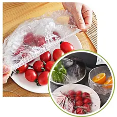 Tampas de Plástico Descartáveis para Alimentos Conjunto de Filme Plástico Capa Transparente Minimalista